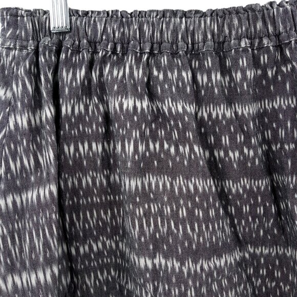 Eileen Fisher Ikat Pleated Organic Cotton A Line Skirt Size M Gray Pockets - Picture 7 of 11